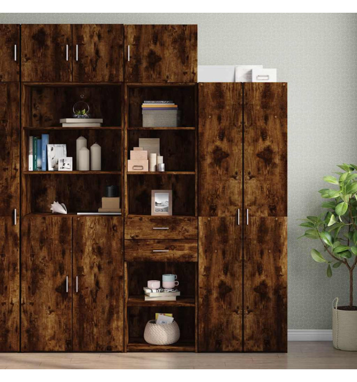Armoire de rangement mince chêne fumé 50x42,5x225 cm | Mobilier & Déco