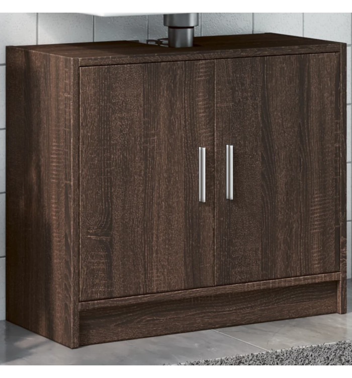 Armoire d'évier chêne marron 63x29x55 cm bois d'ingénierie | Mobilier & Déco