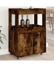 Chariot de bar chêne fumé 60x39,5x89 cm bois d'ingénierie | Mobilier & Déco