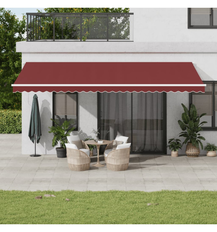 Auvent rétractable automatique bordeaux 600x350 cm | Mobilier & Déco