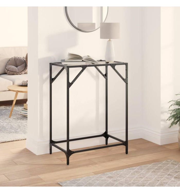 Table console avec dessus en verre transparent 60x35x81cm acier | Mobilier & Déco