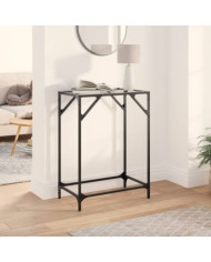 Table console avec dessus en verre transparent 60x35x81cm acier | Mobilier & Déco