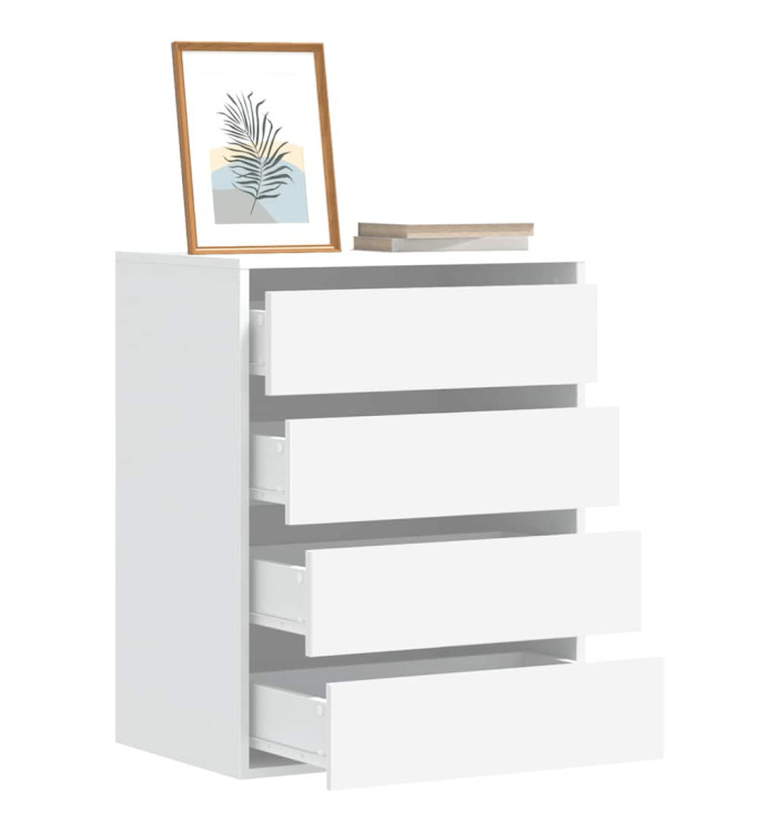 Commode d'angle blanc 60x41x76 cm bois d'ingénierie | Mobilier & Déco