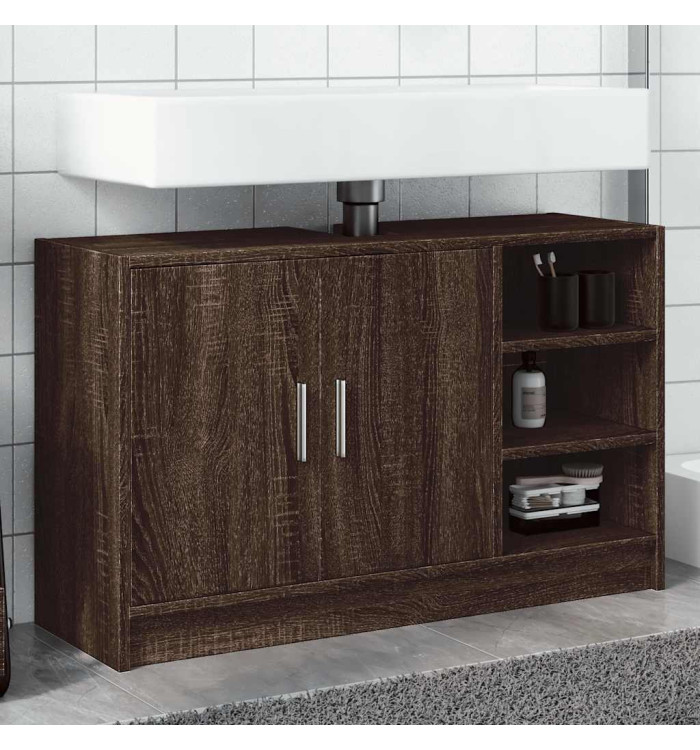 Armoire d'évier chêne marron 90x29x55 cm bois d'ingénierie | Mobilier & Déco