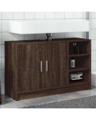 Armoire d'évier chêne marron 90x29x55 cm bois d'ingénierie | Mobilier & Déco