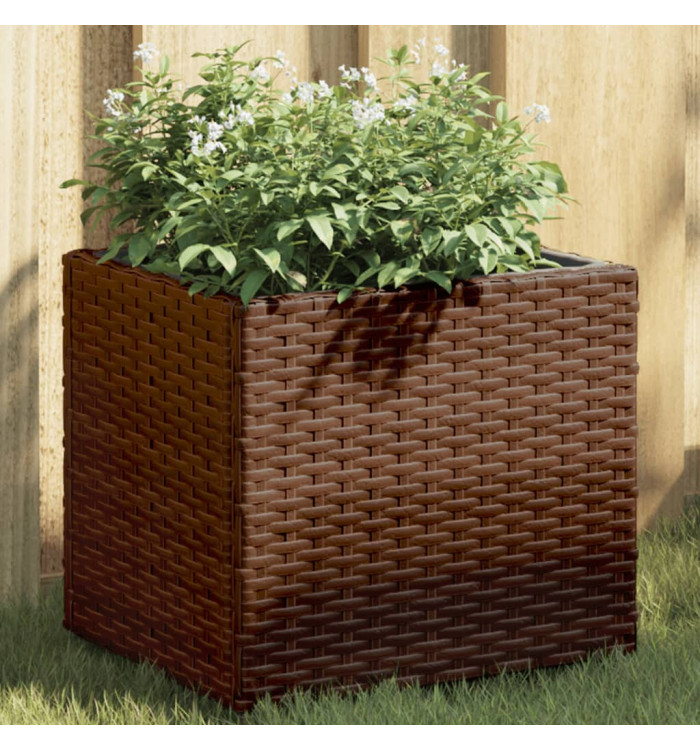 Jardinières 2 pcs marron 36x30x32 cm résine tressée | Mobilier & Déco