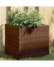 Jardinières 2 pcs marron 36x30x32 cm résine tressée | Mobilier & Déco