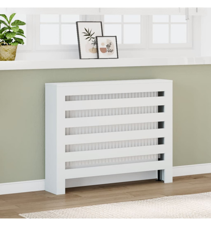 Cache-radiateur blanc 104x20x82 cm bois d'ingénierie | Mobilier & Déco