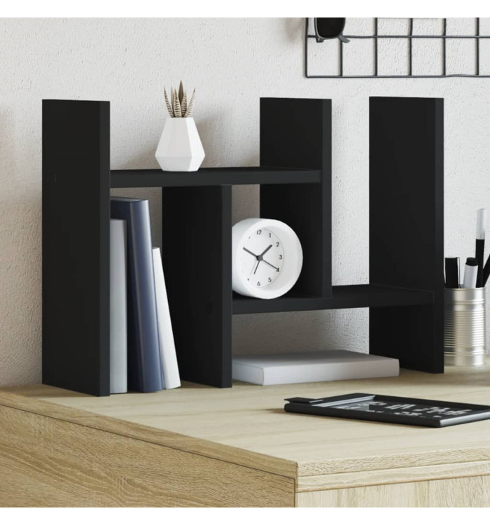 Organisateur de bureau noir 34,5x15,5x35,5 cm bois d'ingénierie | Mobilier & Déco