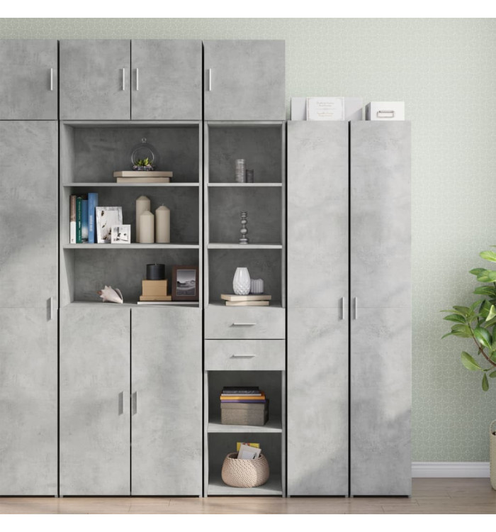 Armoire de rangement mince gris béton 40x42,5x225 cm | Mobilier & Déco