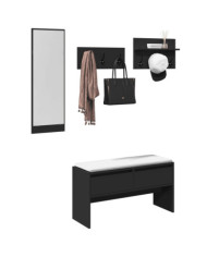 Ensemble de meubles de couloir 4 pcs noir bois d'ingénierie | Mobilier & Déco