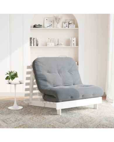 Canapé-lit futon avec matelas 100x206x11 cm bois massif de pin | Mobilier & Déco