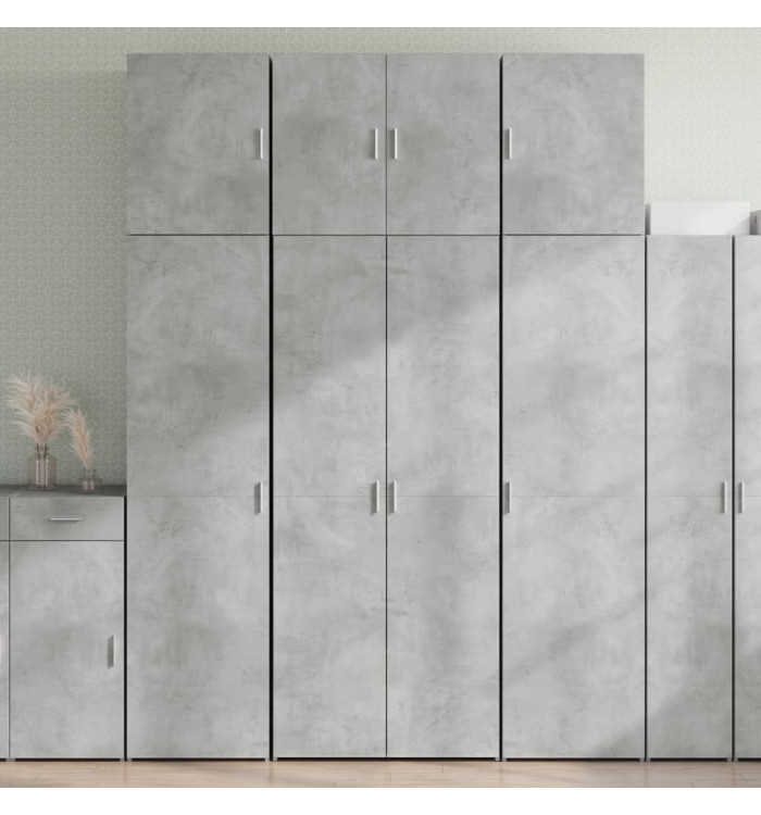 Buffet haut gris béton 80x42,5x249 cm bois d'ingénierie | Mobilier & Déco