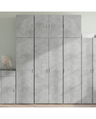 Buffet haut gris béton 80x42,5x249 cm bois d'ingénierie | Mobilier & Déco