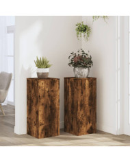 Supports pour plantes 2 pcs chêne fumé bois d'ingénierie | Mobilier & Déco