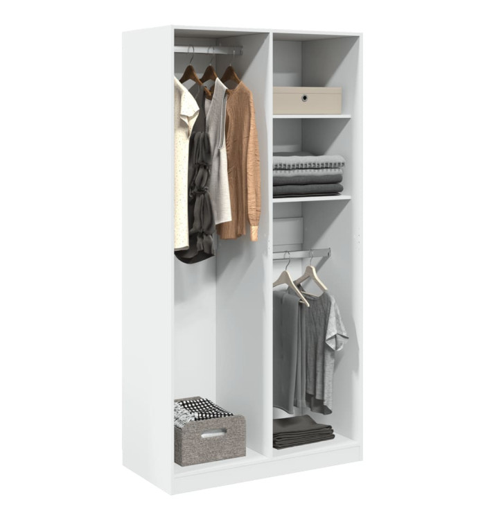 Garde-robe Blanc 100x50x200 cm Bois d'ingénierie | Mobilier & Déco