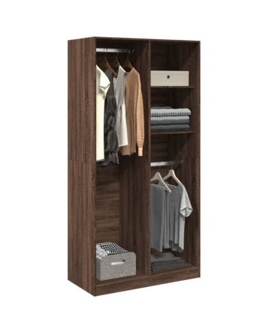 Garde-robe chêne marron 100x50x200 cm bois d'ingénierie | Mobilier & Déco