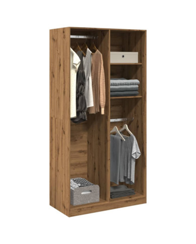 Garde-robe chêne artisanal 100x50x200 cm bois d'ingénierie | Mobilier & Déco
