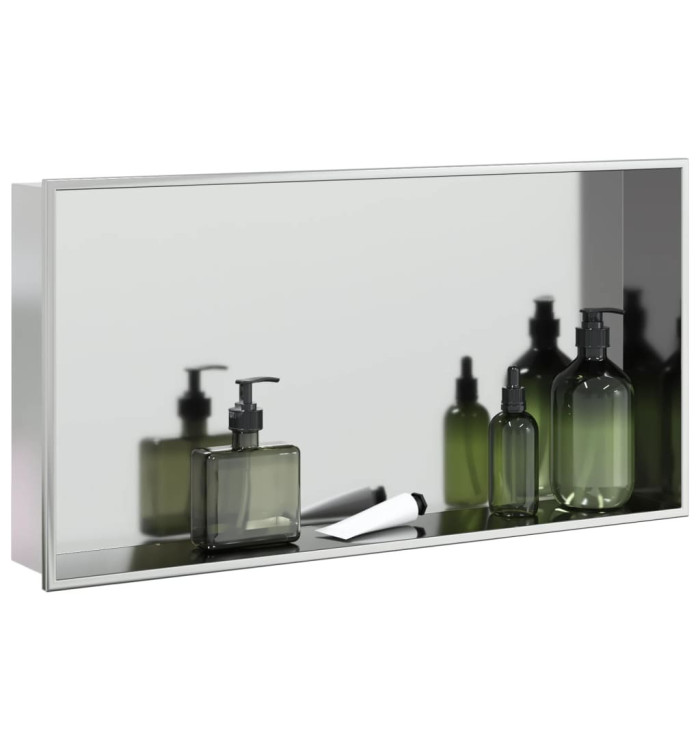 Niche de douche argenté brossé 62x32x9 cm acier inoxydable | Mobilier & Déco