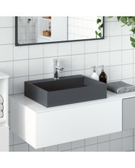 Vasque 50x38x11 cm fonte minérale/marbre anthracite | Mobilier & Déco