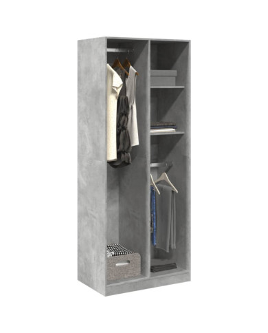 Garde-robe gris béton 80x50x200 cm bois d'ingénierie | Mobilier & Déco