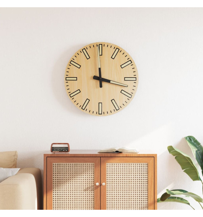 Horloge murale avec aiguilles lumineuses jaune Ø30 cm | Mobilier & Déco