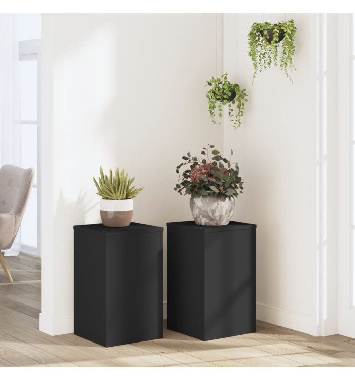 Supports pour plantes 2 pcs noir 30x30x50 cm bois d'ingénierie | Mobilier & Déco