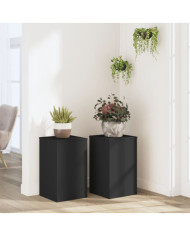 Supports pour plantes 2 pcs noir 30x30x50 cm bois d'ingénierie | Mobilier & Déco