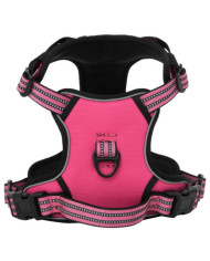 Harnais pour chien avec bandes réfléchissantes réglables rose M | Mobilier & Déco