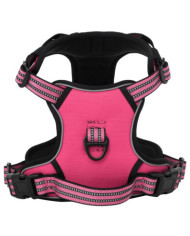 Harnais pour chien avec bandes réfléchissantes réglables rose L | Mobilier & Déco