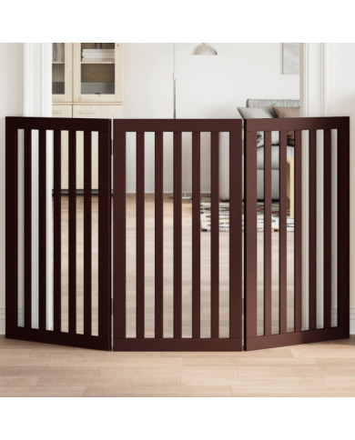 Barrière pour chien pliable 3 panneaux 150 cm bois de peuplier | Mobilier & Déco