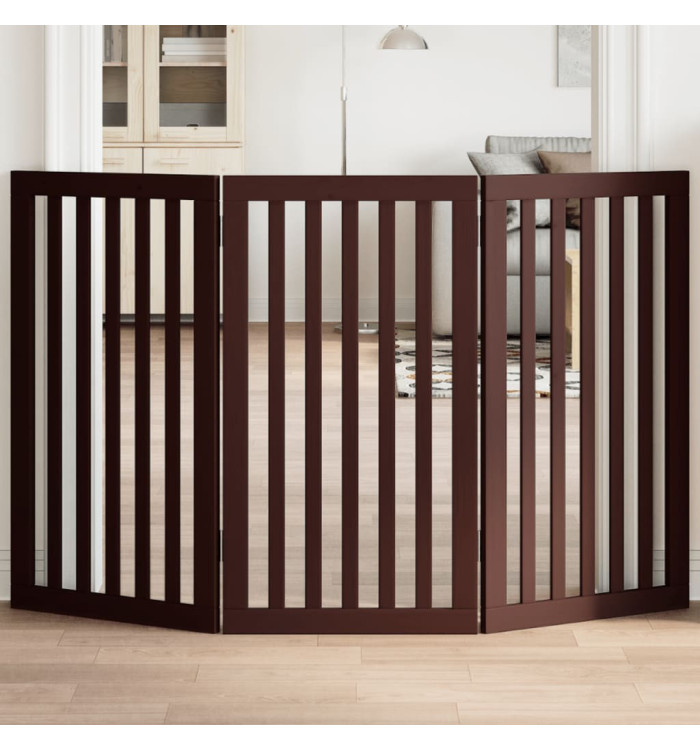 Barrière pour chien pliable 3 panneaux 150 cm bois de peuplier | Mobilier & Déco