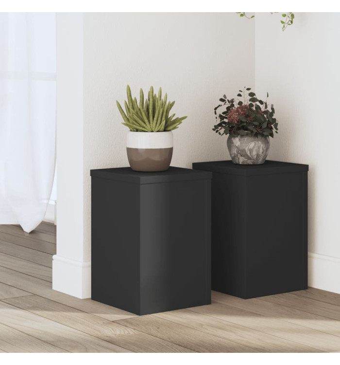 Supports pour plantes 2 pcs noir 20x20x30 cm bois d'ingénierie | Mobilier & Déco