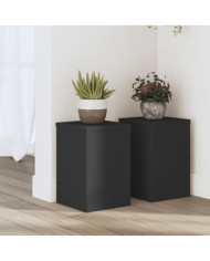 Supports pour plantes 2 pcs noir 20x20x30 cm bois d'ingénierie | Mobilier & Déco