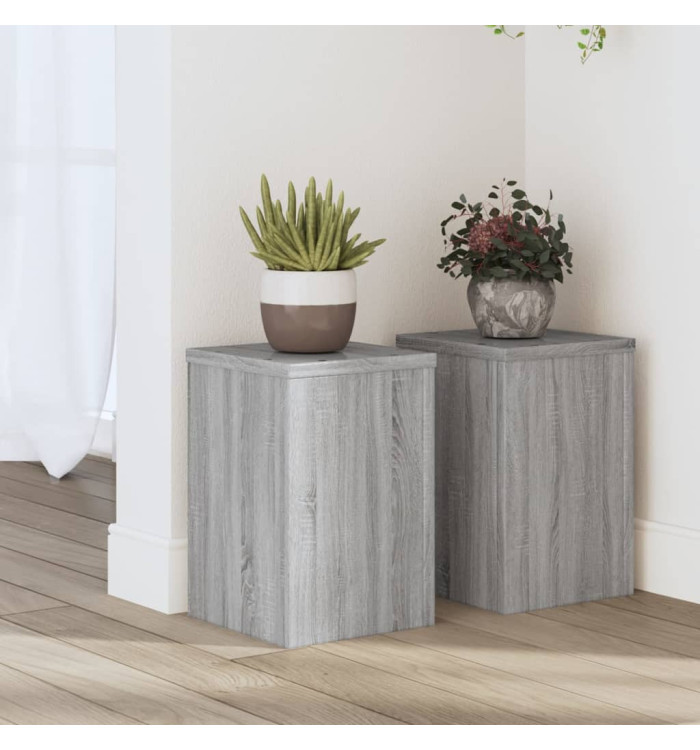 Supports pour plantes 2 pcs sonoma gris bois d'ingénierie | Mobilier & Déco