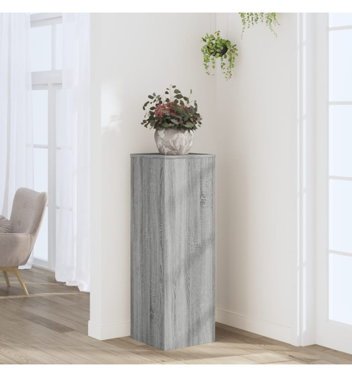 Support pour plantes sonoma gris 33x33x100 cm bois d'ingénierie | Mobilier & Déco