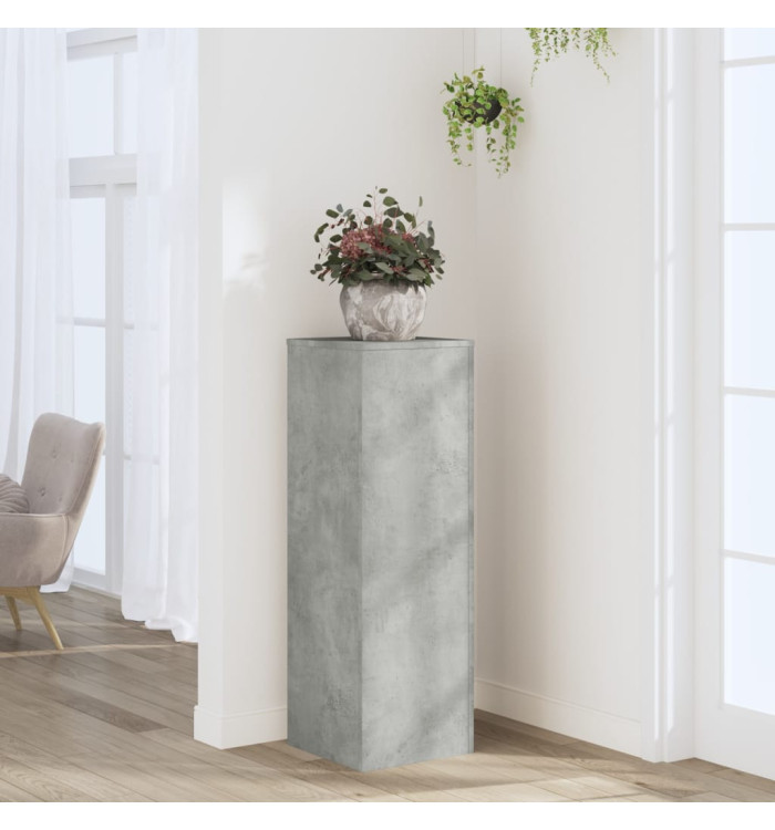 Support pour plantes gris béton 33x33x100 cm bois d'ingénierie | Mobilier & Déco