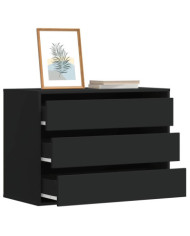 Commode d'angle noir 80x41x58 cm bois d'ingénierie | Mobilier & Déco