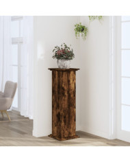 Support pour plantes chêne fumé 33x33x100 cm bois d'ingénierie | Mobilier & Déco