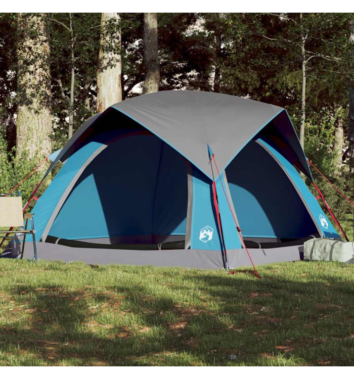 Tente de camping de cabine 4 personnes bleu imperméable | Mobilier & Déco