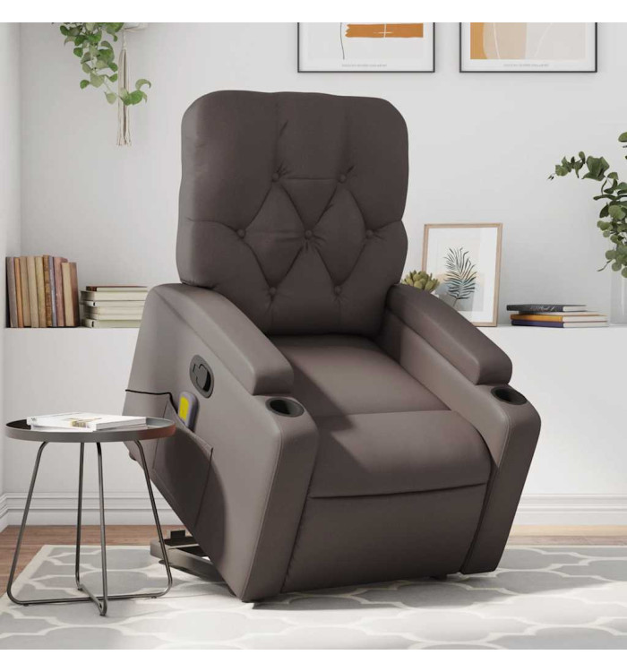 Fauteuil inclinable de massage Marron Similicuir | Mobilier & Déco