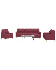 Ensemble de canapés 4 pcs repose-pied et coussins décoratifs | Mobilier & Déco