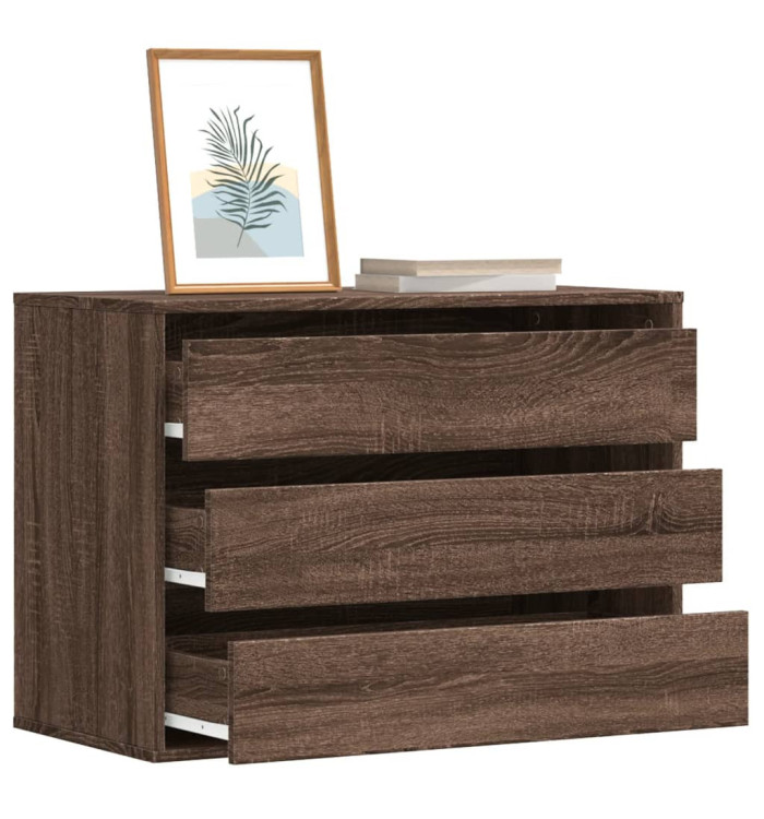 Commode d'angle chêne marron 80x41x58 cm bois d'ingénierie | Mobilier & Déco