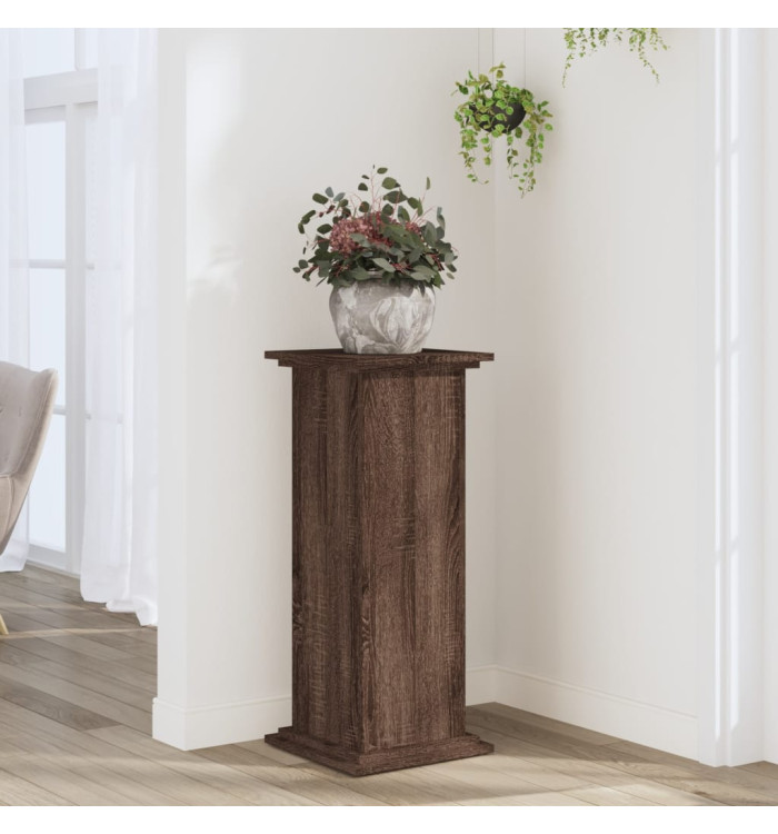 Support pour plantes chêne marron 33x33x80 cm bois d'ingénierie | Mobilier & Déco