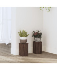 Supports pour plantes 2 pcs chêne marron bois d'ingénierie | Mobilier & Déco