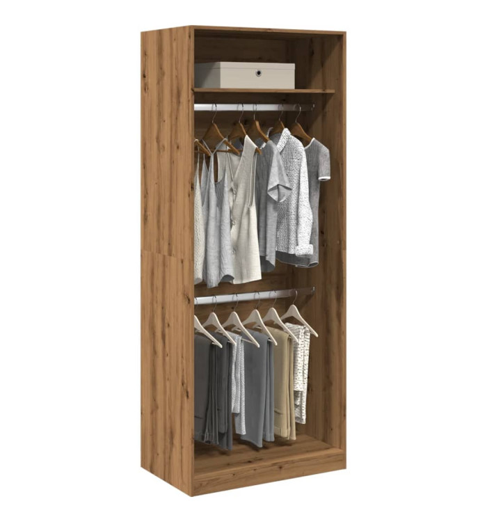 Garde-robe chêne artisanal 80x50x200 cm bois d'ingénierie | Mobilier & Déco