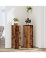 Supports pour plantes 2 pcs vieux bois bois d'ingénierie | Mobilier & Déco