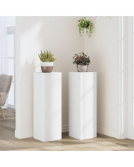 Supports pour plantes 2 pcs blanc 25x25x80 cm bois d'ingénierie | Mobilier & Déco