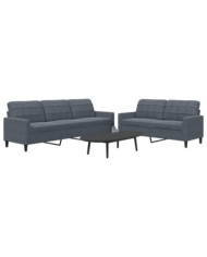 Ensemble de canapés 2 pcs avec coussins Gris foncé Velours | Mobilier & Déco