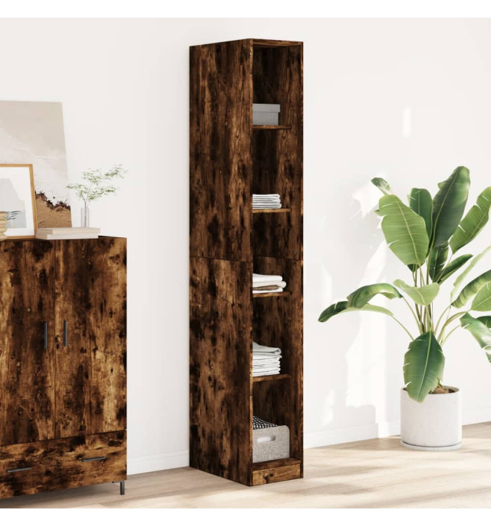 Garde-robe chêne fumé 30x50x200 cm bois d'ingénierie | Mobilier & Déco